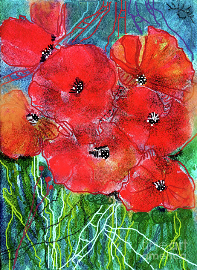 Poppies Of The World Painting by Jasna Dragun