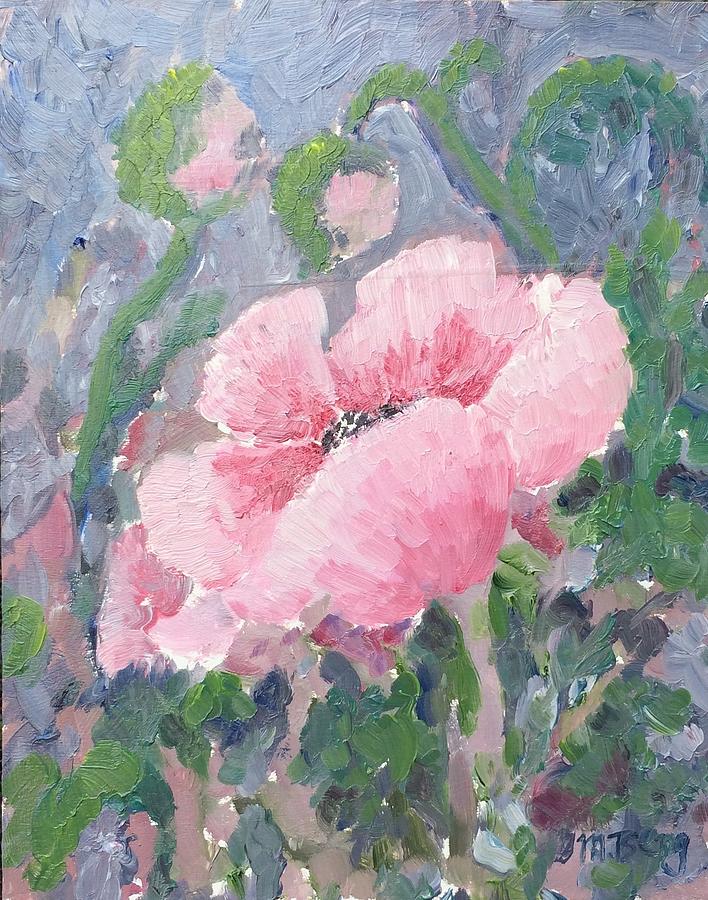 Poppy and two buds Painting by Milly Tseng