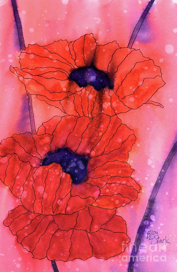 Poppy Drama Painting by Barrie Stark