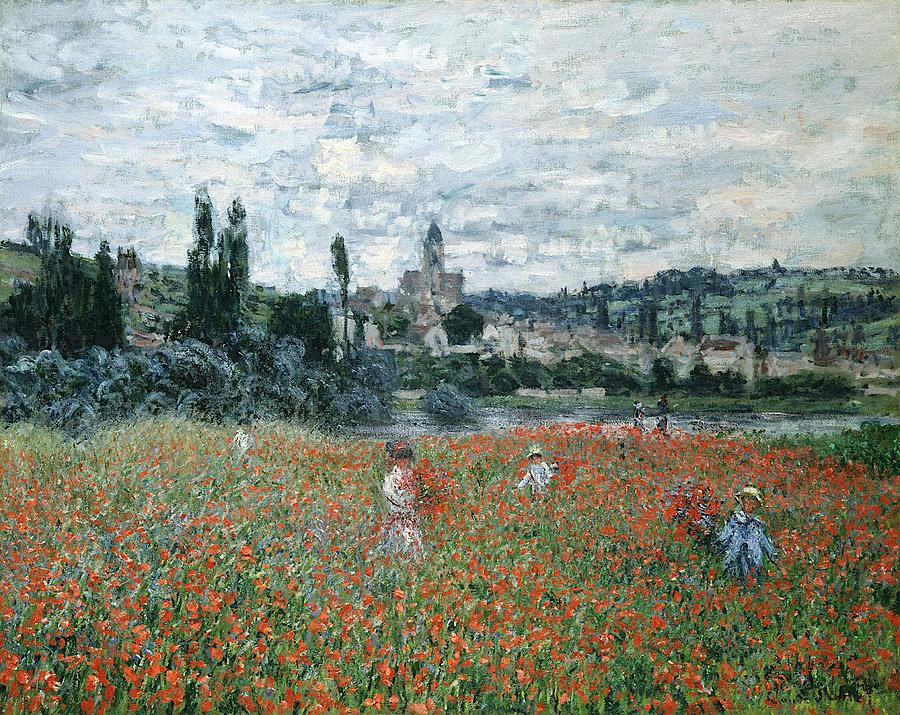Claude Monet Photograph - Poppy Field Near Vtheuil Champ De by Antiquarian Images