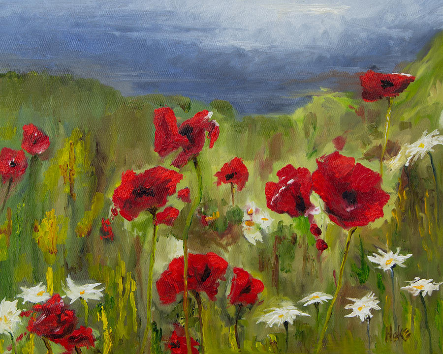 Poppy Field Painting by Scott Hoke