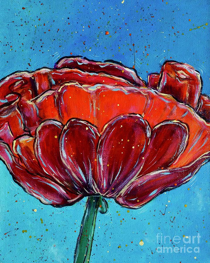 Poppy Flower Painting by Jacqueline Athmann