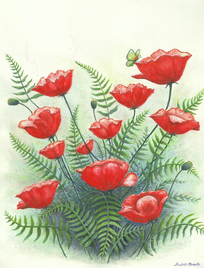 Poppy Patch Painting by Judith Monette