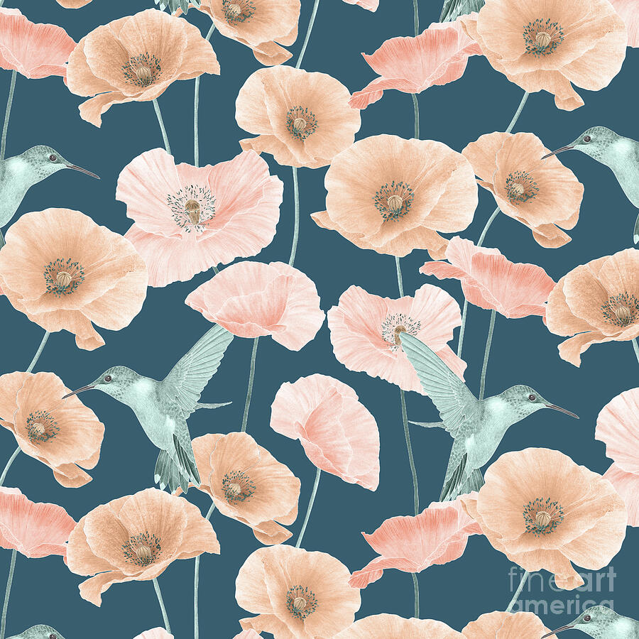 Poppy Pattern, 2020 Graphite Pencil And Digital Drawing by Stacy Hsu