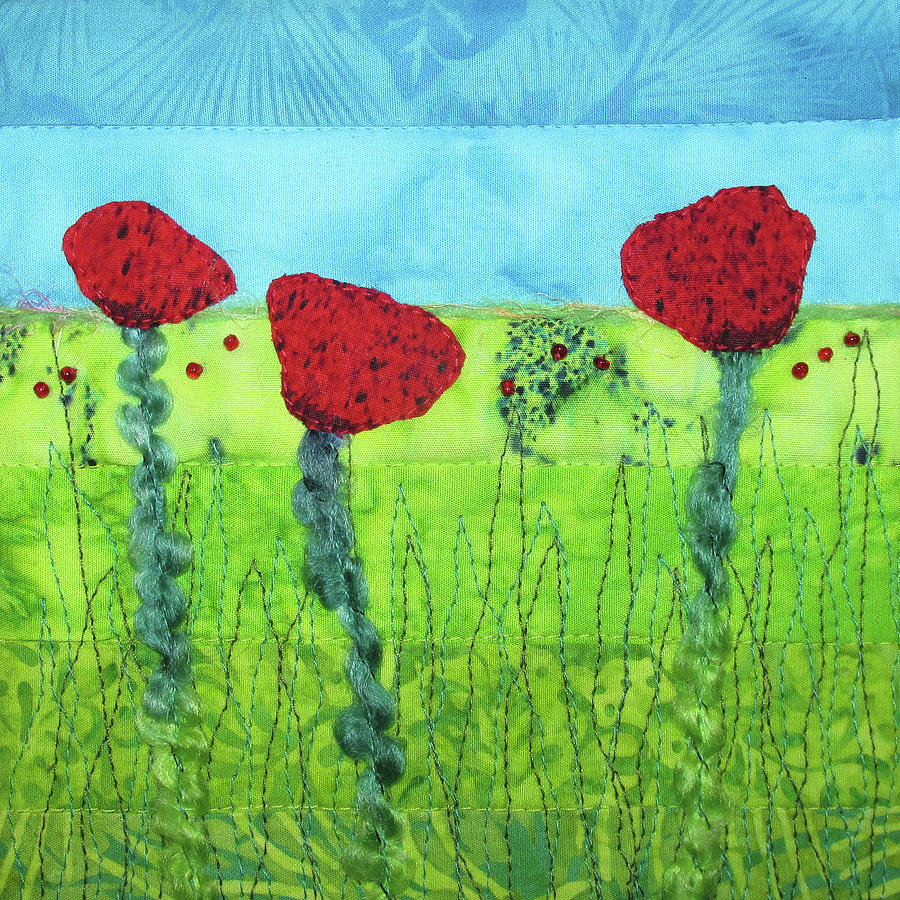 Poppy Power Tapestry - Textile by Pam Geisel