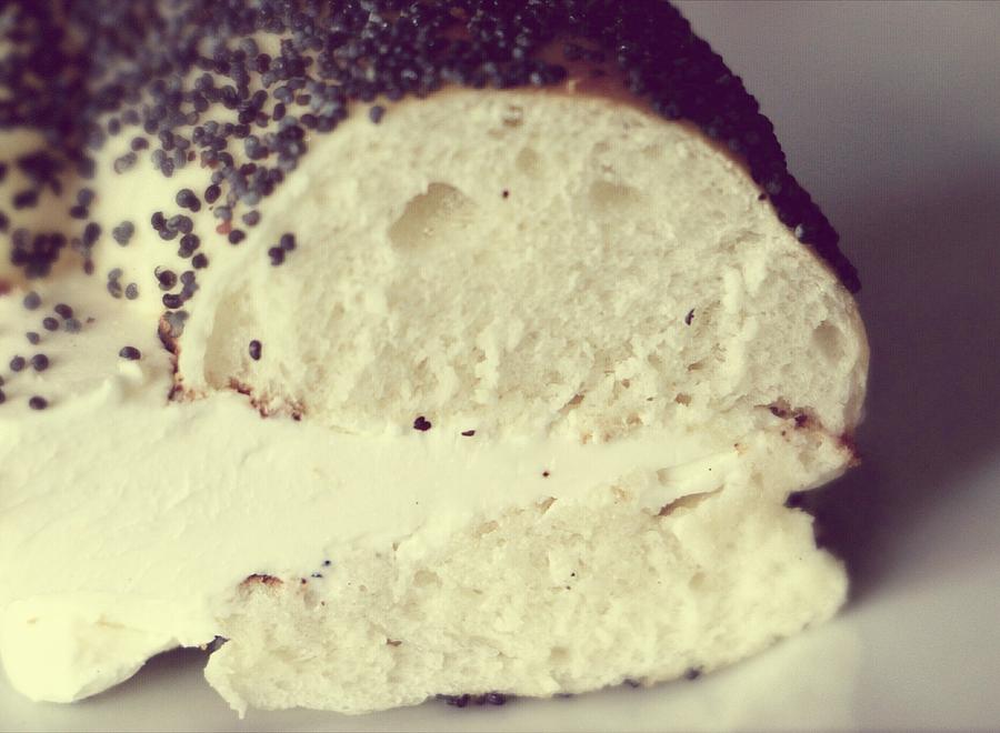 Poppy Seed Bagel with Cream Cheese Photograph by The Art Of Marilyn Ridoutt-Greene