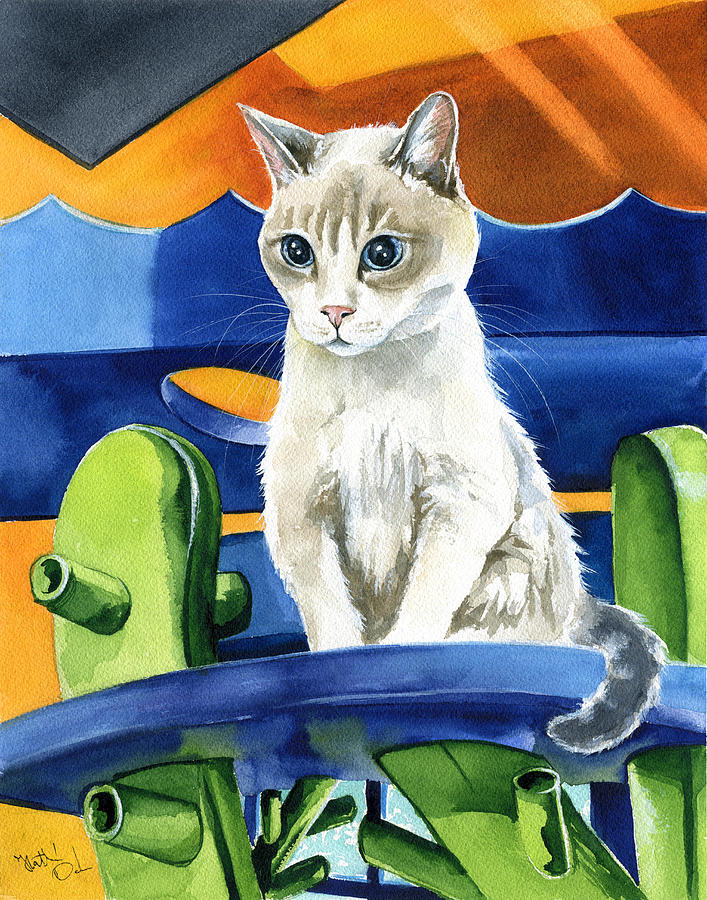 Cat Painting - Poppyseed by Dora Hathazi Mendes