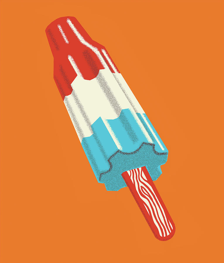 Fourth Of July Drawing - Popsicle by CSA Images