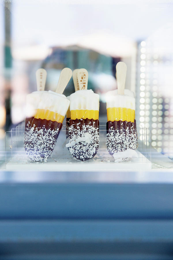 Popsicles With Grated Coconut Photograph by Claudia Timmann