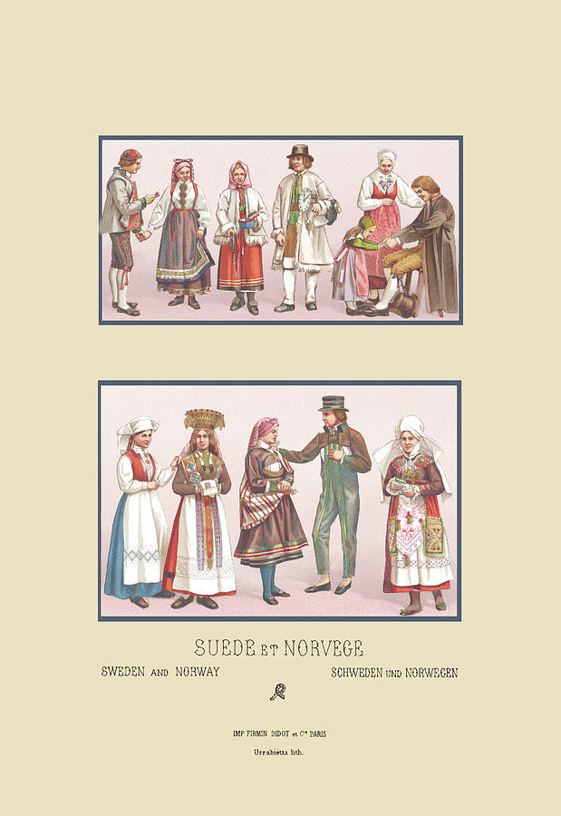 Popular Scandinavian Fashions of the Peasant Class Painting by Auguste ...