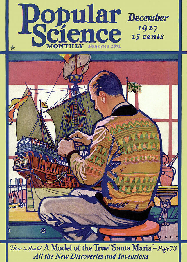 Popular Science Magazine Cover December 1927 Drawing by Popular Science Popular Science Magazine Cover December 1927 Drawing by Popular Science