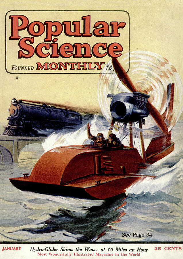 Popular Science Magazine Cover January 1934 Drawing by Popular Science Popular Science Magazine Cover January 1934 Drawing by Popular Science