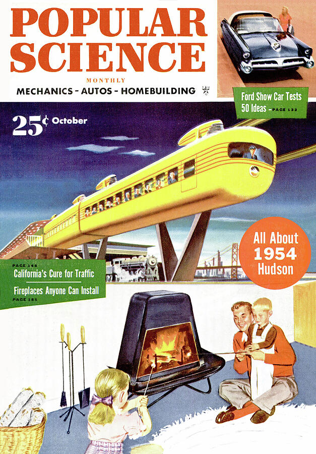 Popular Science Magazine Cover October 1953 Issue Drawing by Popular Science Popular Science Magazine Cover October 1953 Issue Drawing by Popular Science