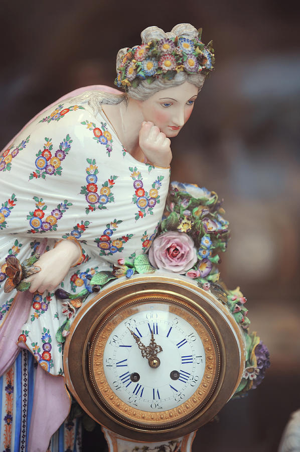 Porcelain Ladies Series. Vintage Clock Photograph by Jenny Rainbow