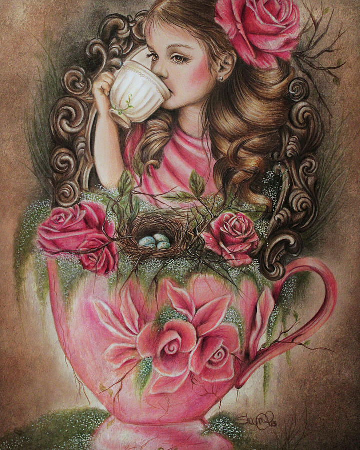 Flower Mixed Media - Porcelain - Tea Series by Sheena Pike Art And Illustration