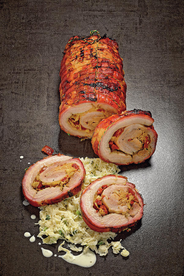 Pork Belly Roulade With Chorizo Made In A Smoker Photograph by Torri Tre