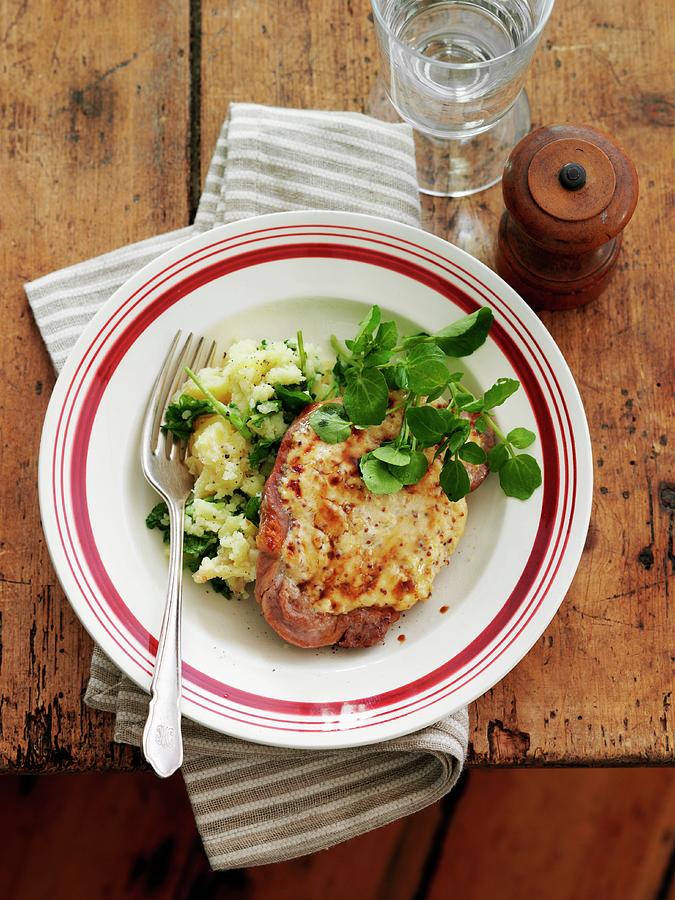 Pork Cutlet With Cheese And Mashed Potatoes Photograph by Gareth Morgans