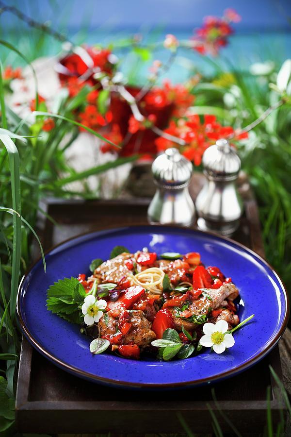 Pork Fillet Marinated With Strawberries Photograph by Boguslaw Bialy