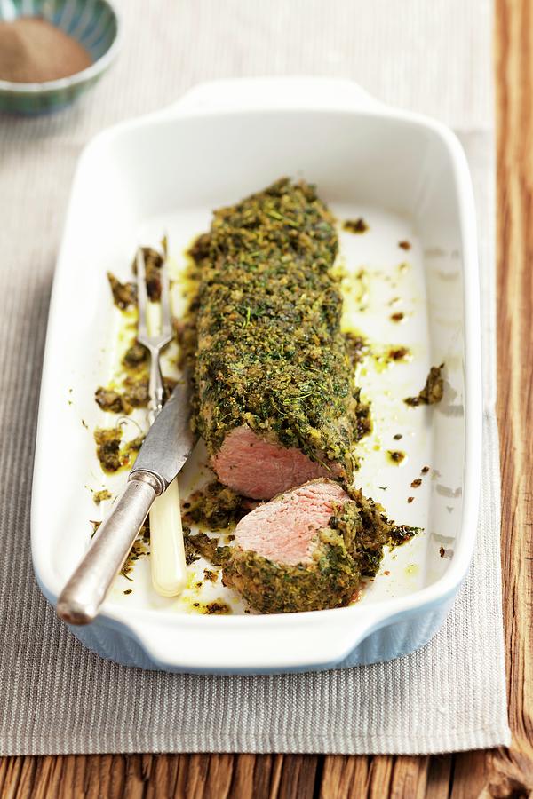 Pork Fillet With A Parsley Crust Photograph by Rua Castilho