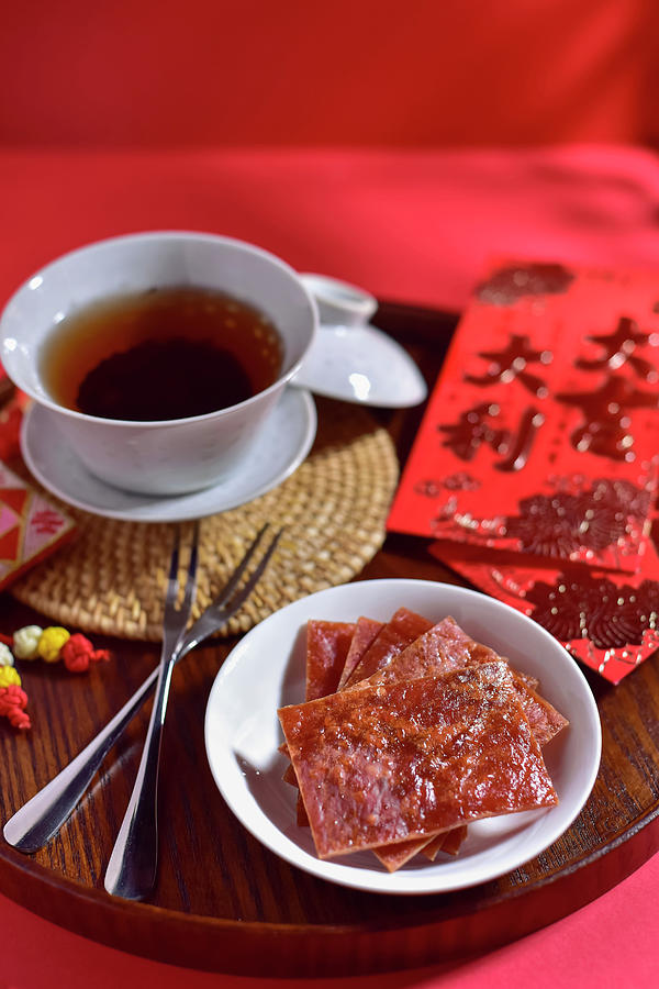 Pork Jerky And Tea china Photograph by Yijun Chen