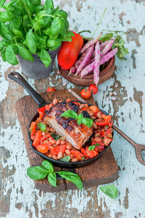 Pork Roasted With Beans And Vegetables Photograph by Irina Meliukh