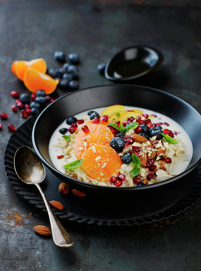 Porridge With Fresh Fruit Photograph by Ewgenija Schall
