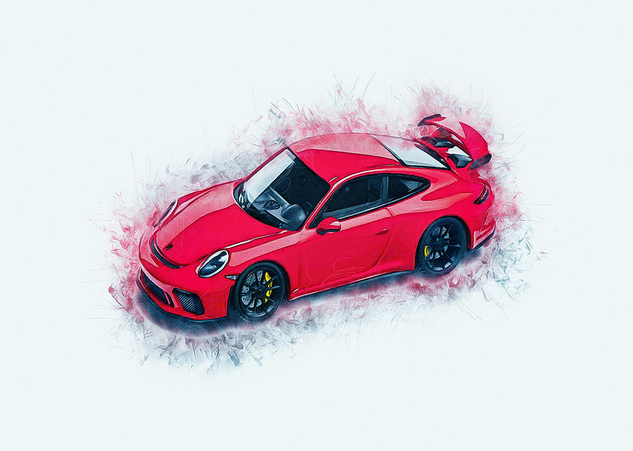 Porsche 911 Art Digital Art by Ian Mitchell