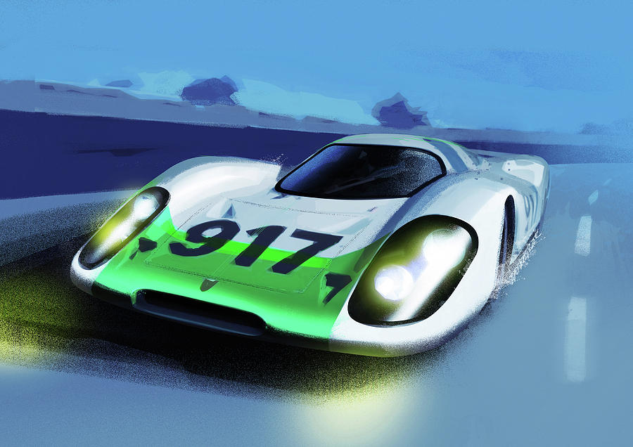 Porsche 917 Digital Art by Michal Wojtaszek