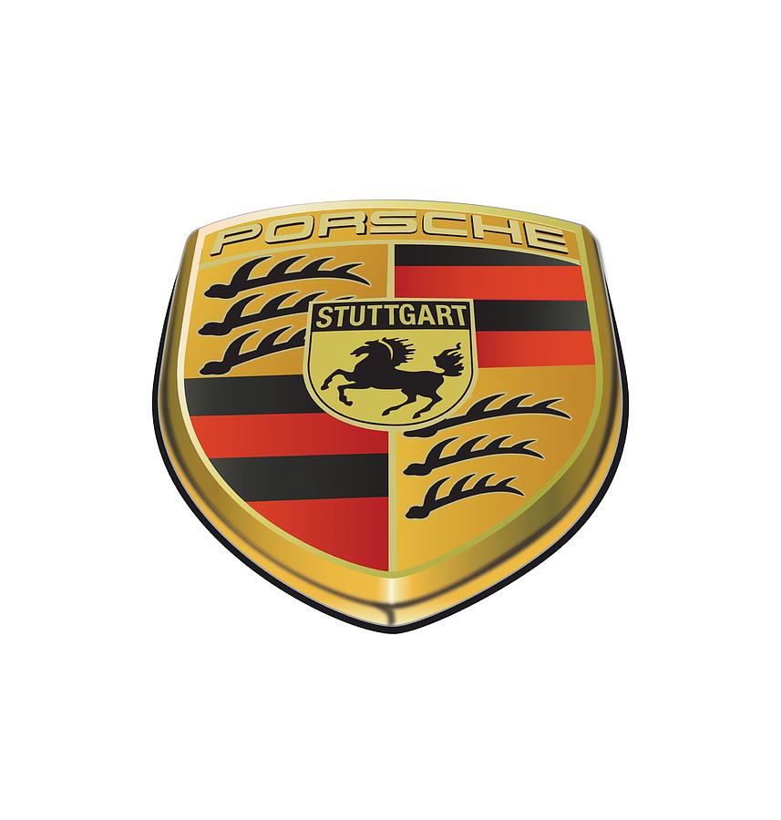 Porsche Logo  Illustration no background Drawing by Alain Jamar