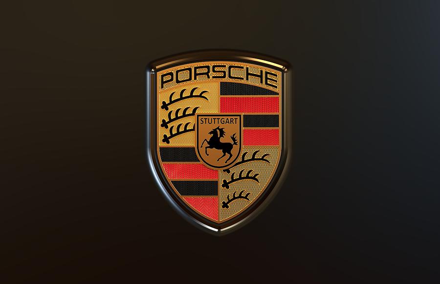 Porsche Logo Label Emblem Badge Digital Art by Jodie Randall