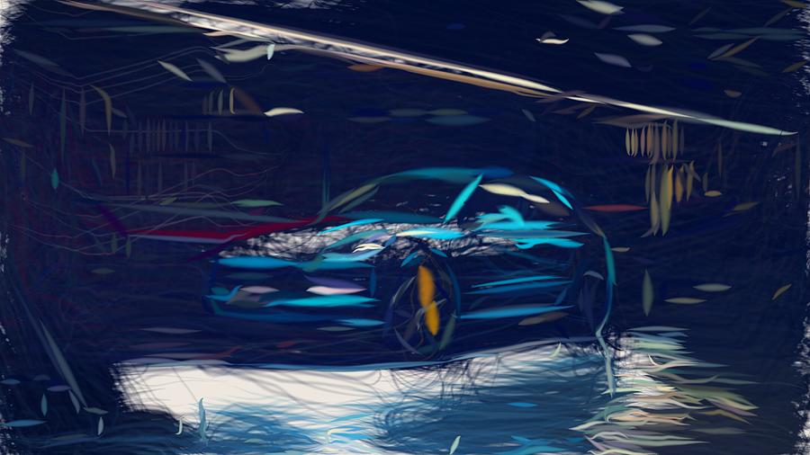 Porsche Macan S Drawing Digital Art by CarsToon Concept