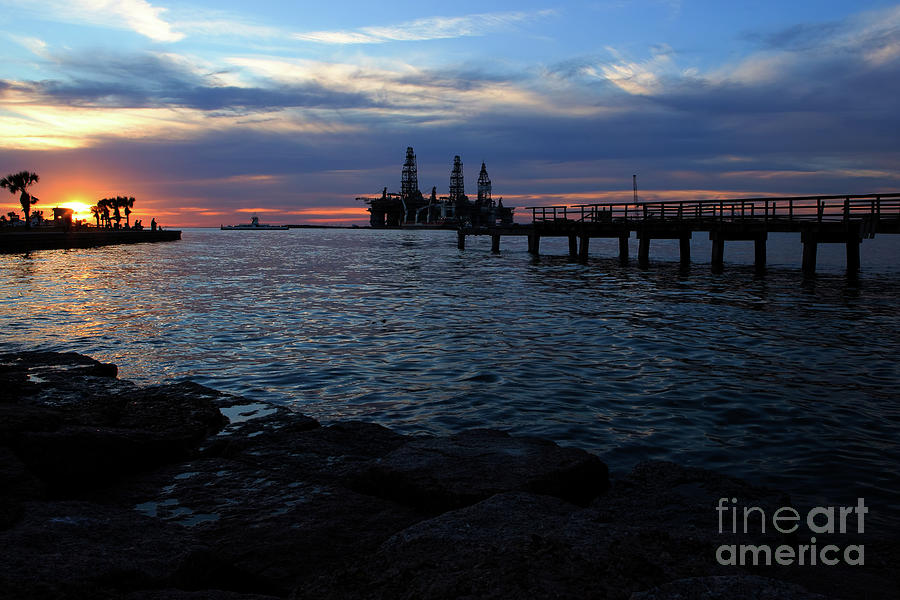 Port Aransas at Sunset Photograph by Lawrence Burry