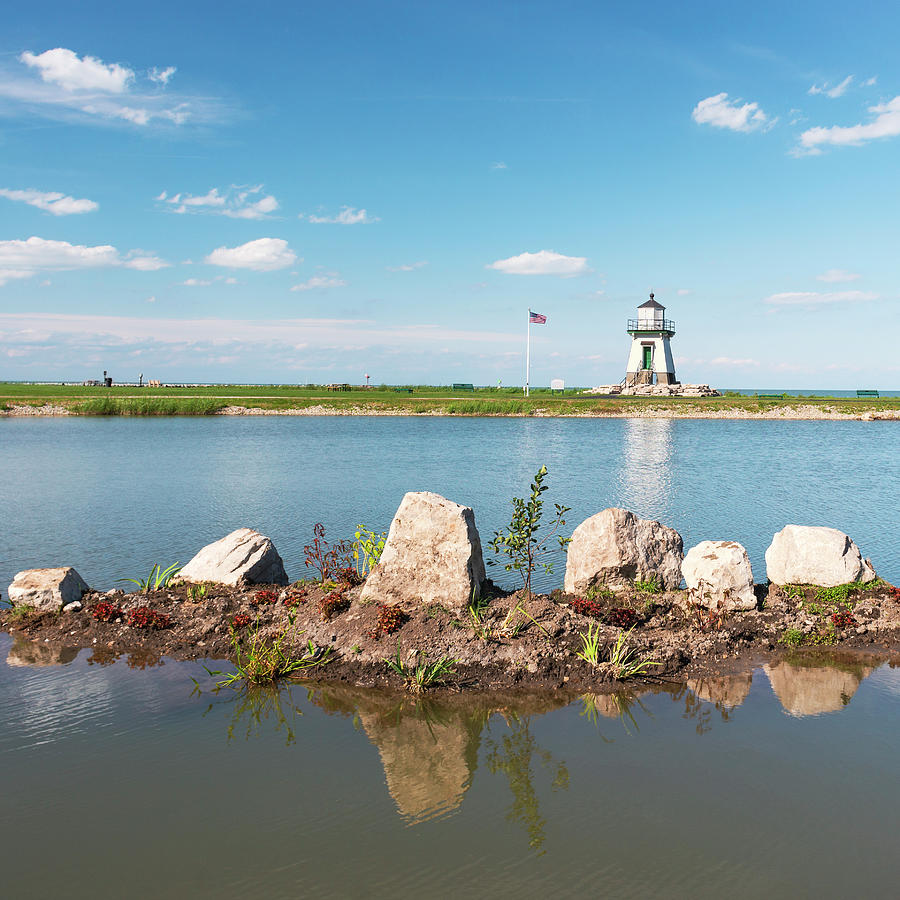Port Clinton Lighthouse and Pond Photograph by Marianne Campolongo