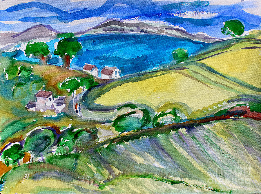 Port Costa Overview Painting by Richard Fox