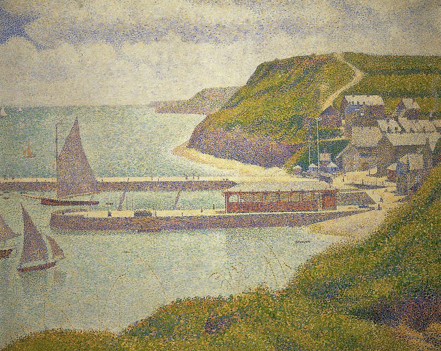 Port-en-Bessin, avant-port, haute maree. Oil on canvas -1888- 67 x 82 cm R.F. 1952-1. Painting by Georges Seurat -1859-1891-