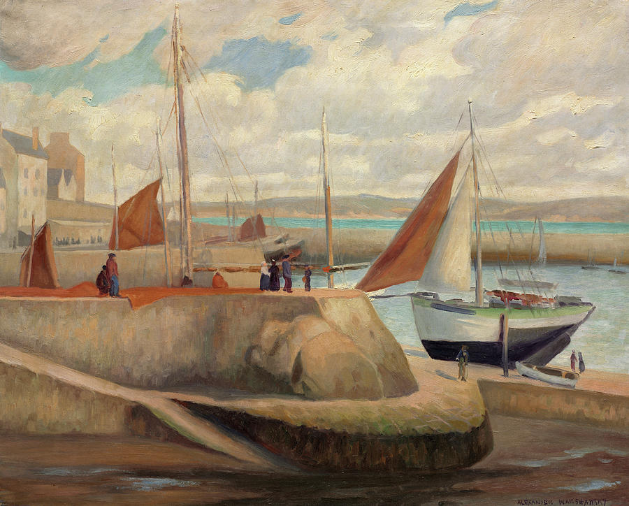Mountain Painting - Port of Douarnenez, 1933 by Alexander Warshawsky