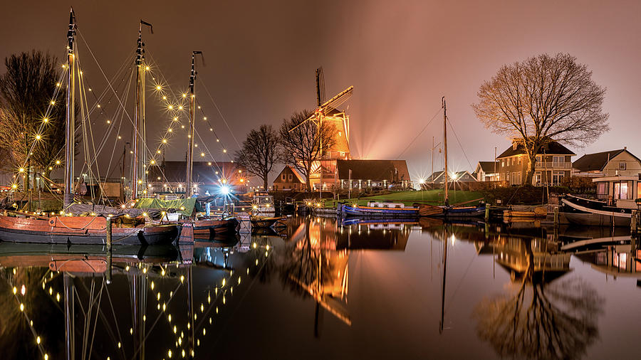 Winter Photograph - Port of Harderwijk by Jenco Van Zalk