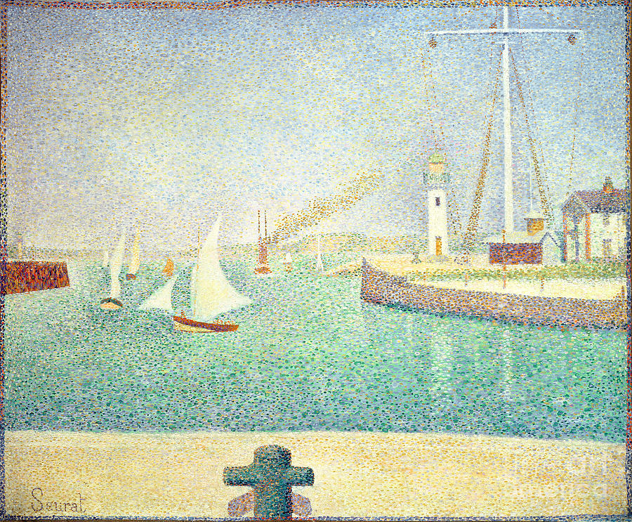 Port of Honfleur, circa 1886 Painting by Georges Pierre Seurat
