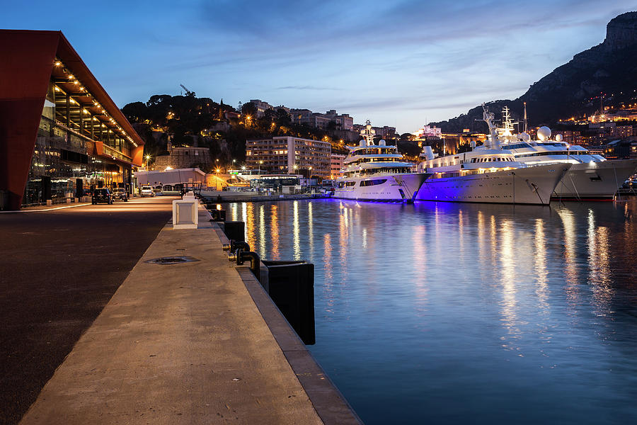 Port of Monaco at Twilight Photograph by Artur Bogacki
