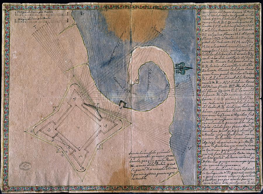 Port Of Omoa In 1723- Guatemala Maps, 19- Hispanoamerican Urbanism 18th Century. Drawing by Album