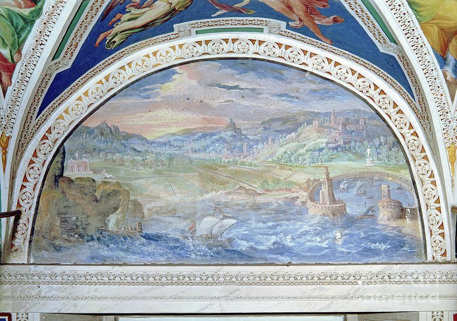 Boat Painting - Port Scene by Italian School