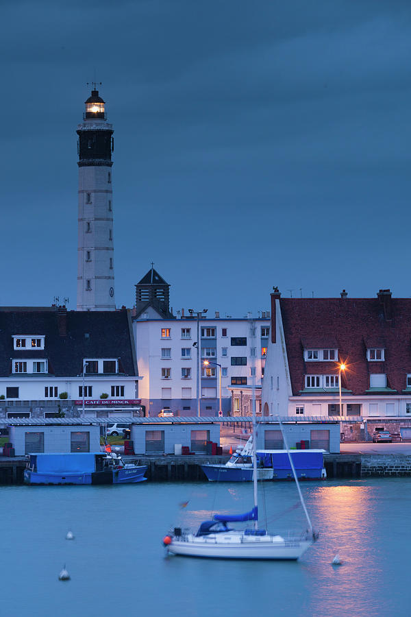 Port View With Lighthouse Photograph by Walter Bibikow