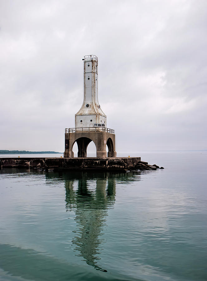 Nature Photograph - Port Washington Breakwater Lighthouse by Phyllis Taylor