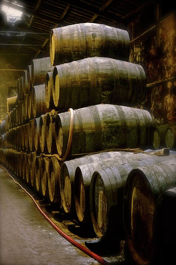 Wine Photograph - Port Wine In A Wooden Barrels In The Niepoort Winery, Portugal by Joris Luyten
