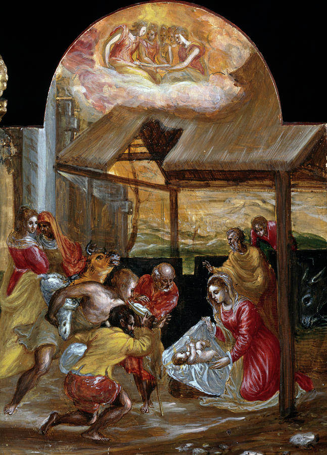 Portable Altar-adoration Painting by El Greco Portable Altar-adoration Painting by El Greco