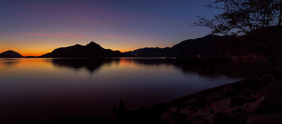 Sunset Photograph - Porteau Cove Panorama 2 by Monte Arnold