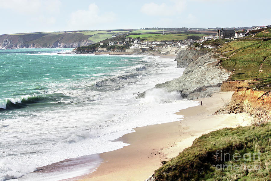 Porthleven From Loe Bar Cliffs Photograph by Terri Waters