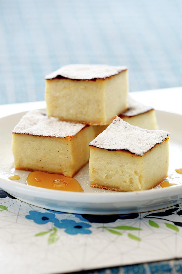 Portions Of Vanilla Flan With Caramel Photograph by Spy