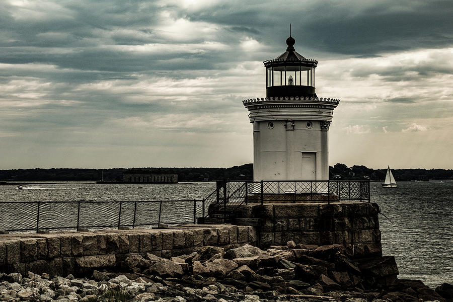 Portland breakwater lighthouse Maine Photograph by Jeff Folger