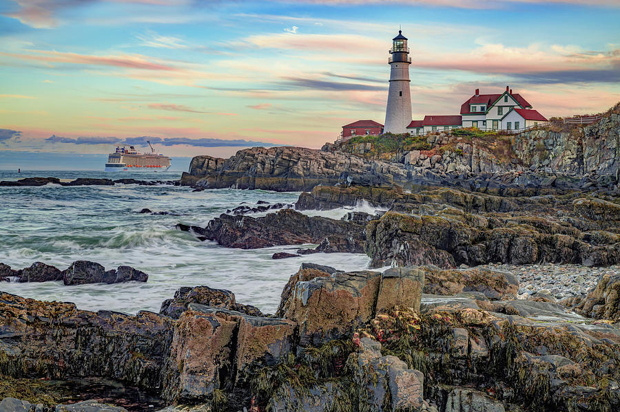 America Photograph - Portland Head Light - Cape Elizabeth Maine by Gregory Ballos